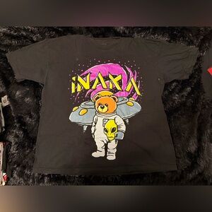 Inaka Power Graphic Tee Black XXL Alien Bear Space Shirt